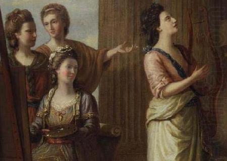 Angelica Kauffmann Kauffmann seated, in the company of other china oil painting image